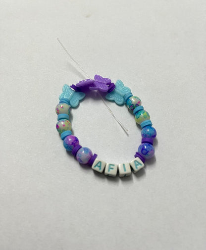 Personalized Butterfly Beaded Name Bracelet