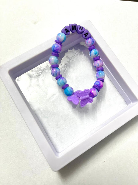 Personalized Heart-Letter Butterfly Bracelet