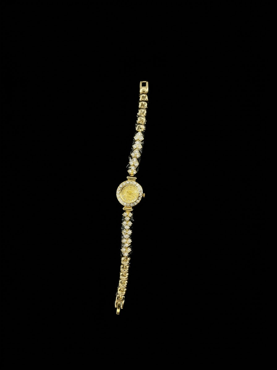 Gold Halo Crystal Bezel  Watch