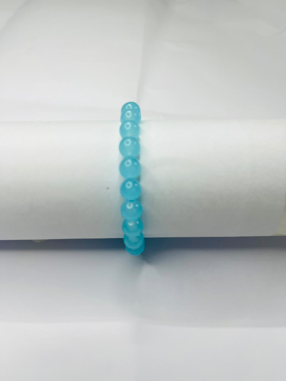 Product Name Vibrant Sky Blue Polished Bead Bracelet