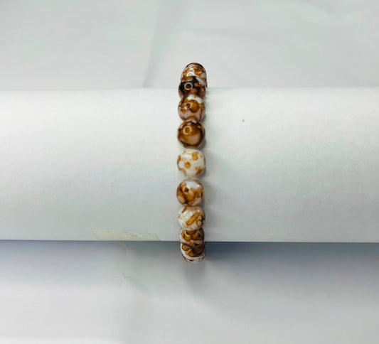Classic Coffee Marbled Stretch Bracelet