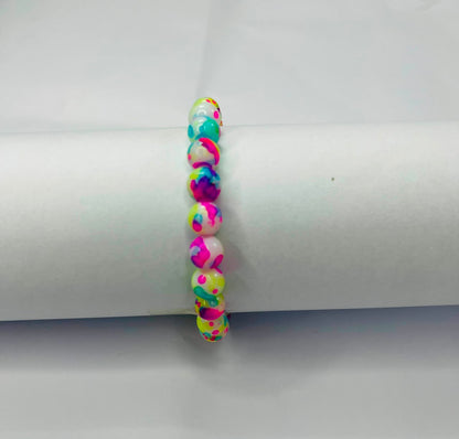 Rainbow Splatter Beaded Bracelet