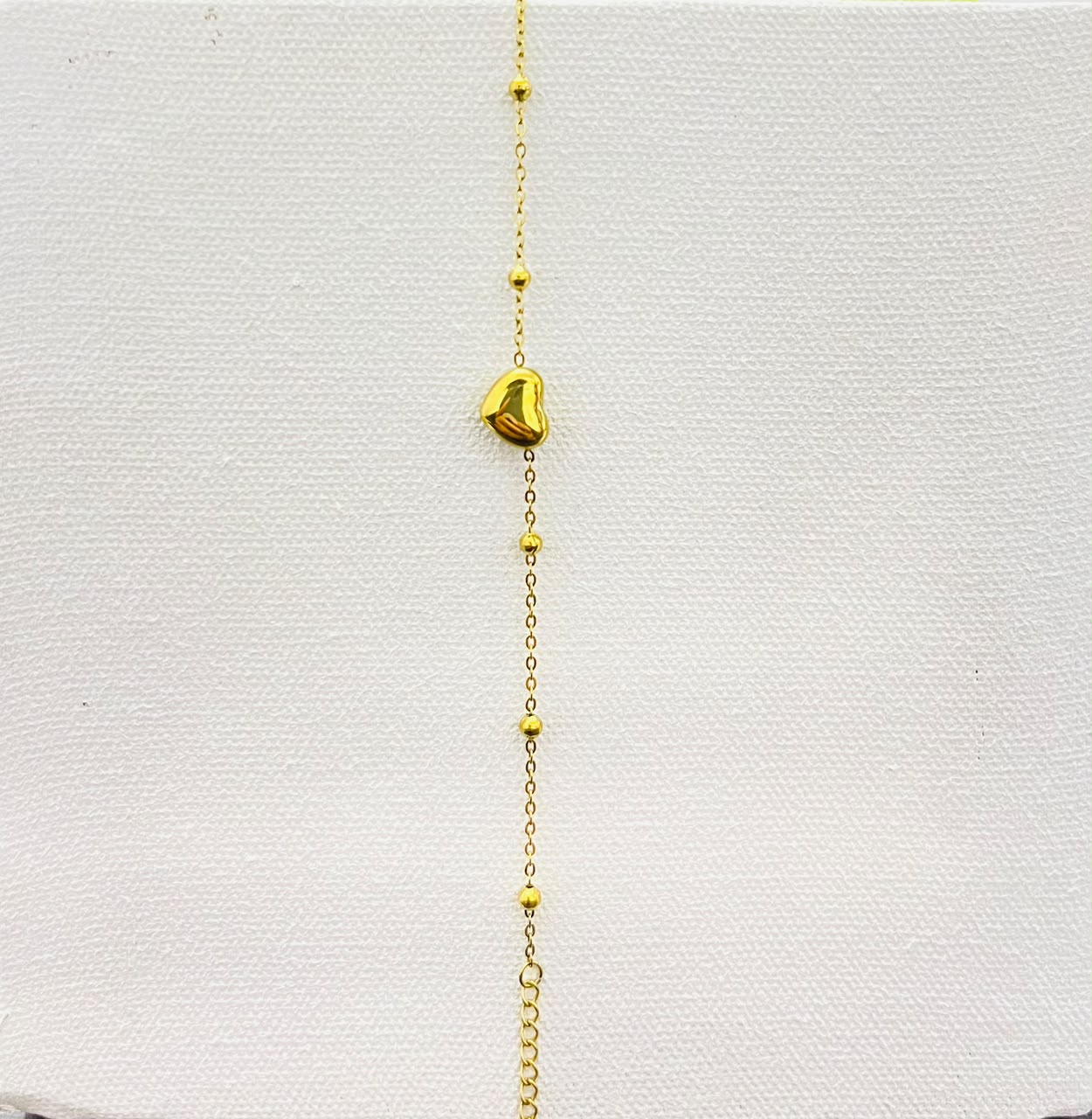 Golden Heart Pendant Satellite Chain Bracelet (stainless steel)