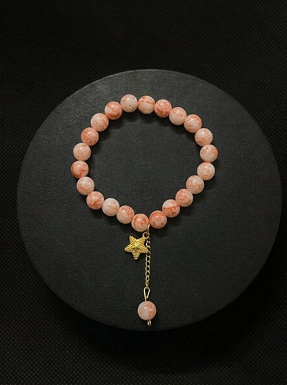 Peach Star charm Beads bracelet
