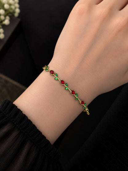 Red Rose Vine Bracelet