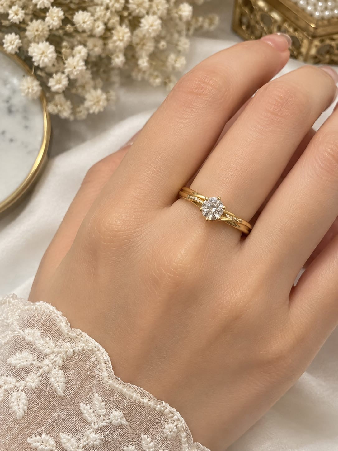 Golden Crystal Sparkle Ring