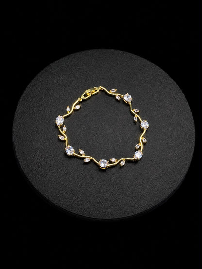 Classic White Tulip Gemstone Bracelet (stainless steel)