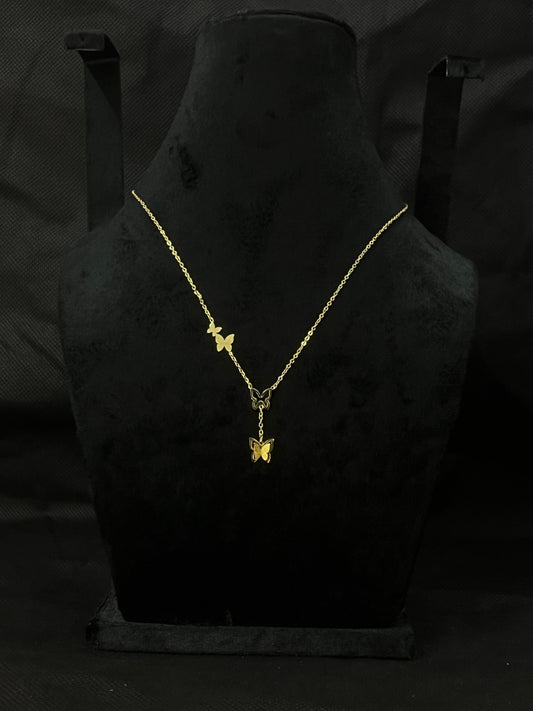 Golden Butterfly Pendant Necklace