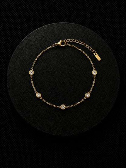 Golden Crystal Charm Bracelet