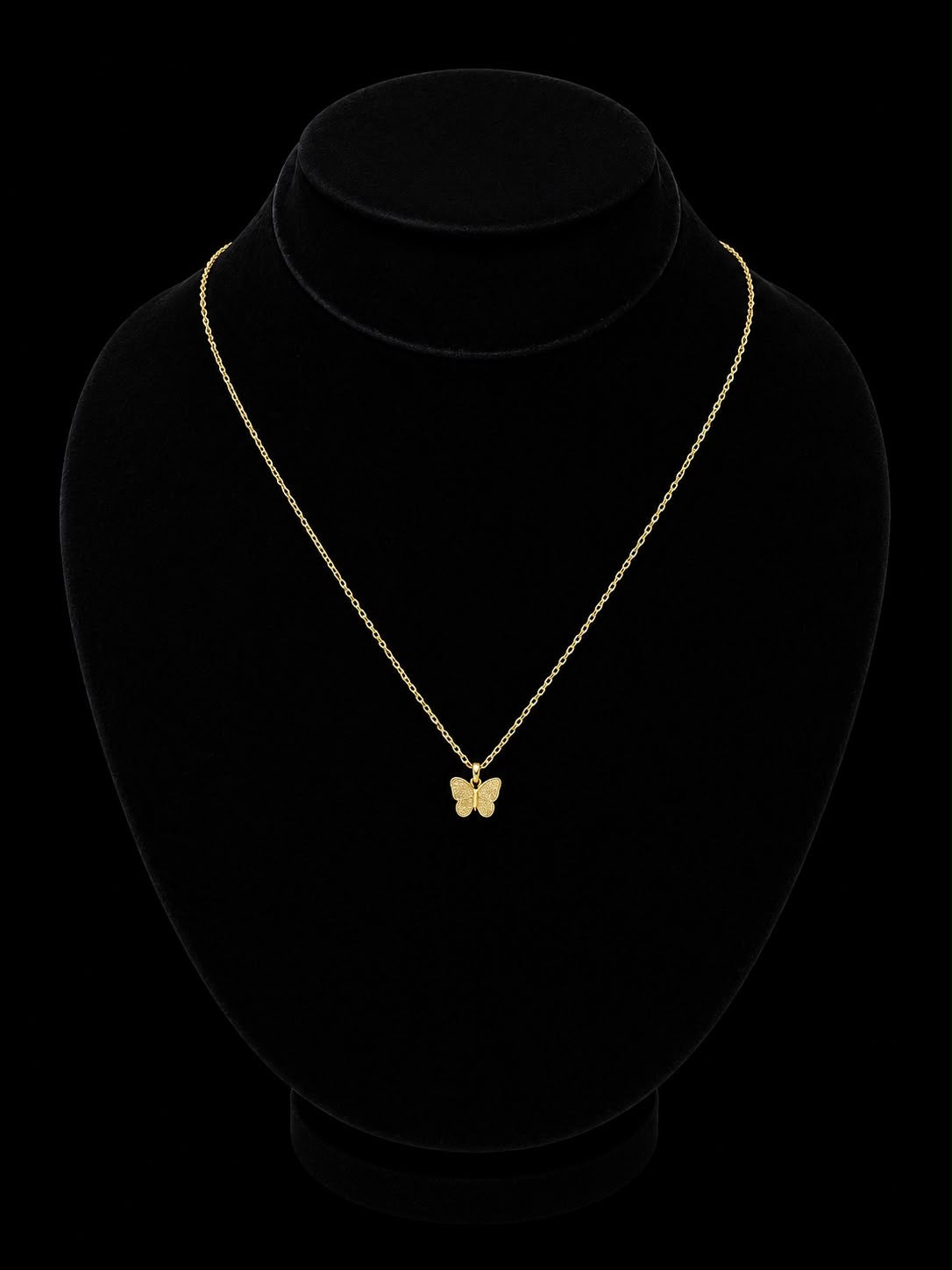 Gold Butterfly Pendant Necklace (stainless steel)