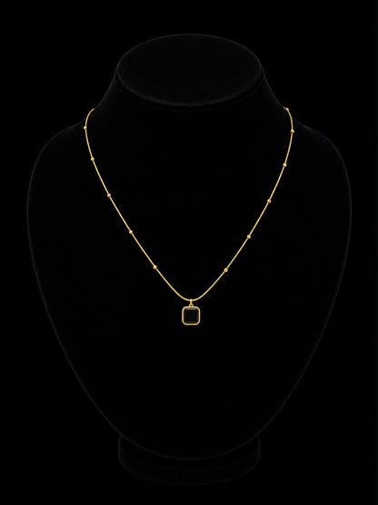 Square Black Onyx Pendant (stainless steel)