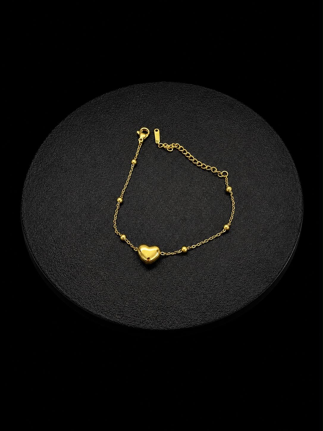 Golden Heart Pendant Satellite Chain Bracelet (stainless steel)