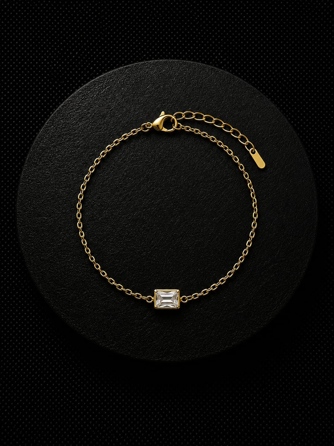 Golden Crystal Rectangle Bracelet
