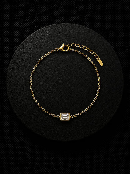 Golden Crystal Rectangle Bracelet