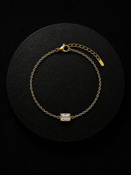 Golden Crystal Rectangle Bracelet
