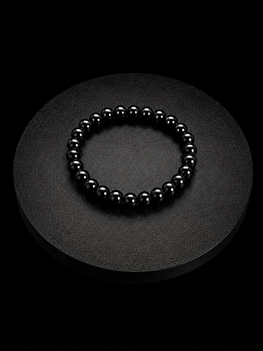 Classic Black Beaded Bracelet