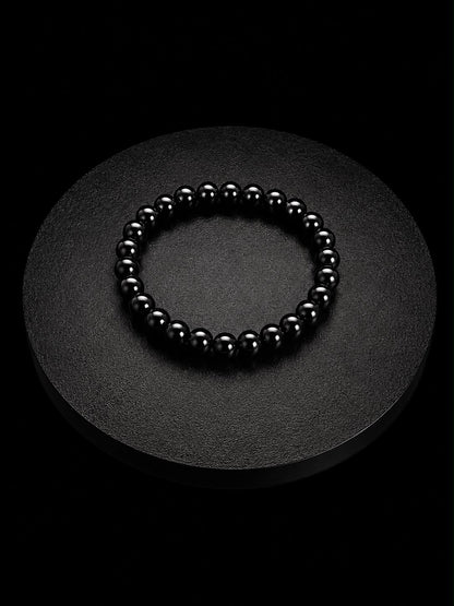 Classic Black Beaded Bracelet