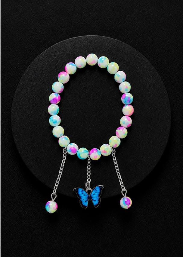 Blue Butterfly Charm Bracelet